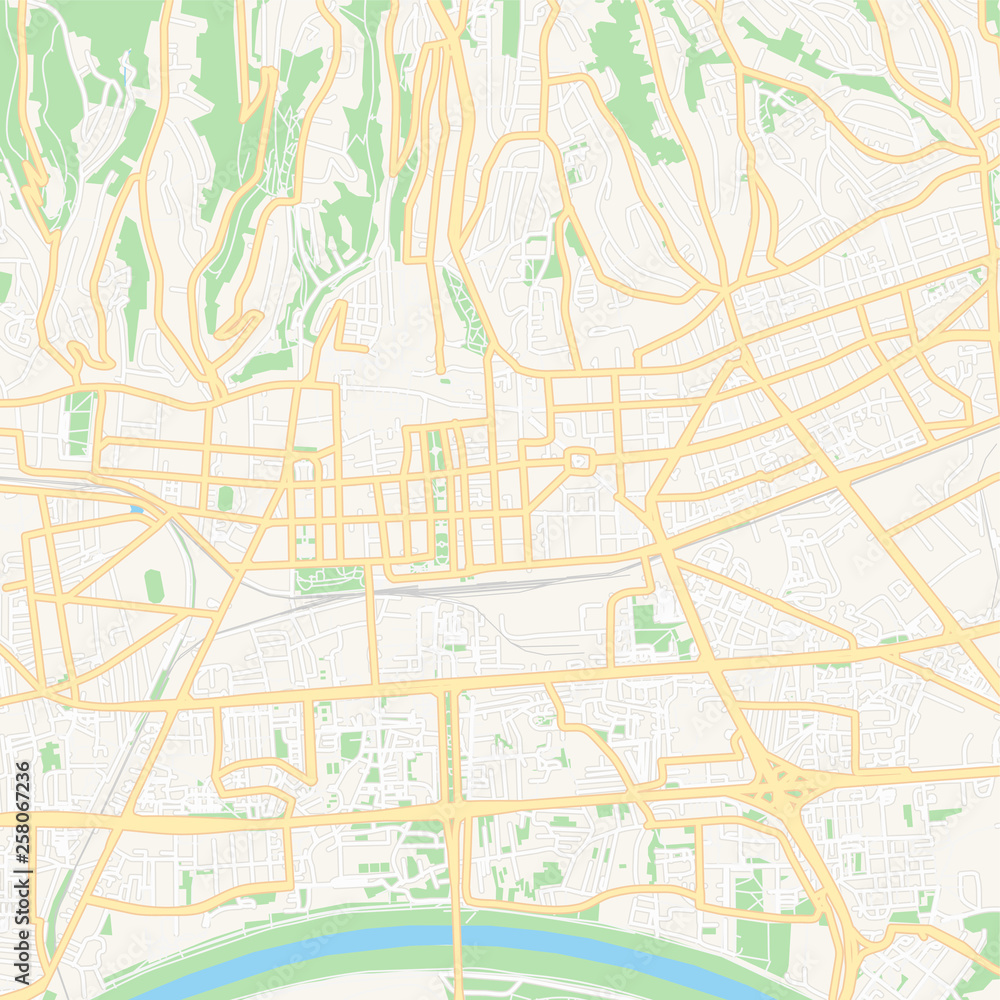 Naklejka premium Zagrzeb, Chorwacja do druku mapa