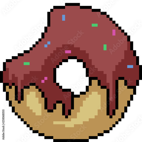 vector pixel art donut bite