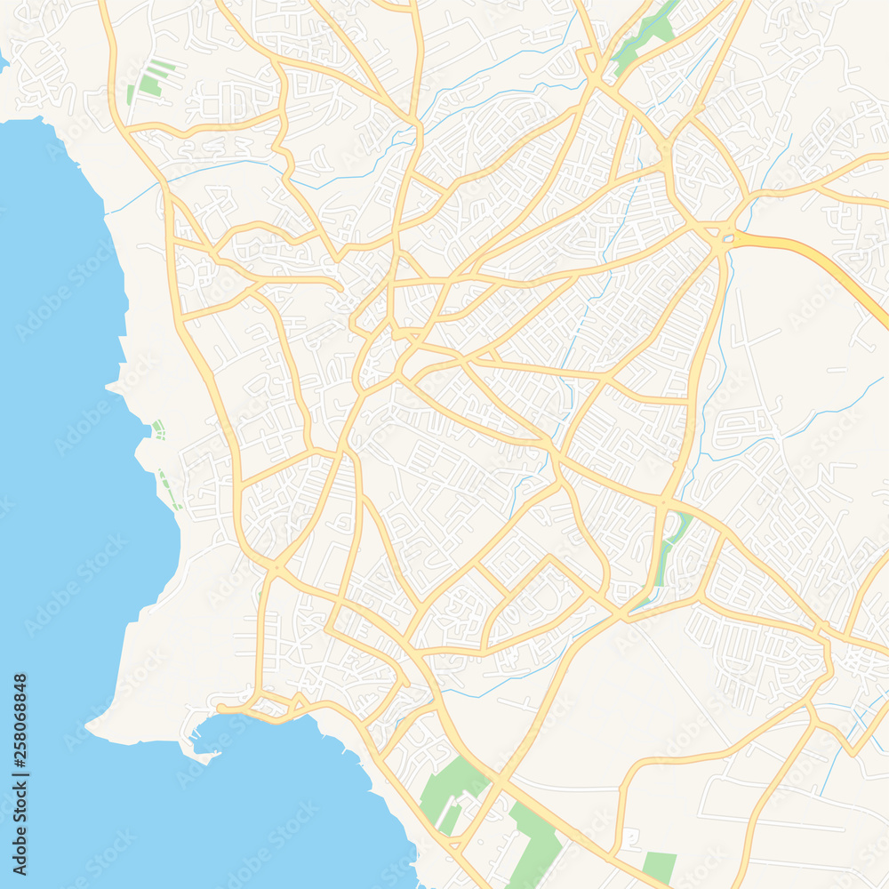 Paphos, Cyprus printable map