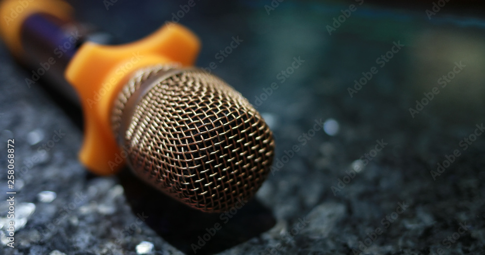 Obraz premium Karaoke microphone in room