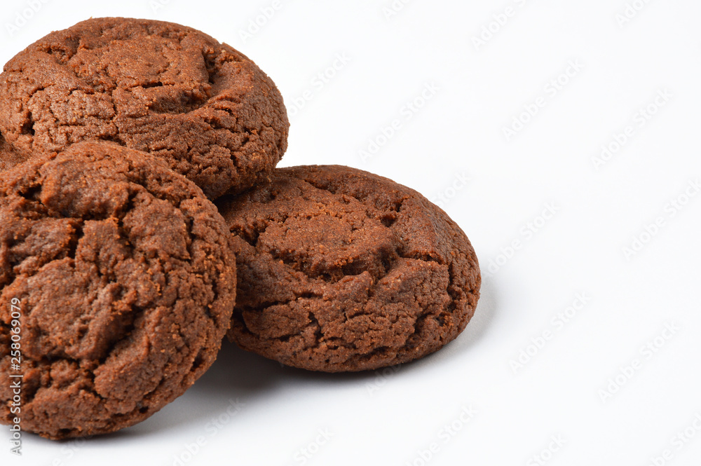 Chocolate cookies on white background Chocolate cookies on white background