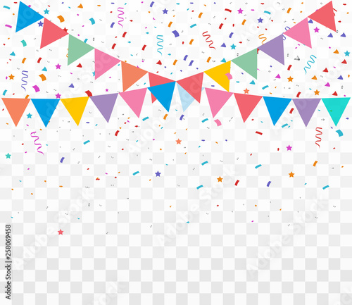 Colorful bright confetti isolated