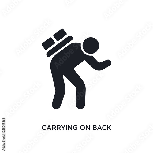 carrying on back isolated icon. simple element illustration from humans concept icons. carrying on back editable logo sign symbol design on white background. can be use for web and mobile