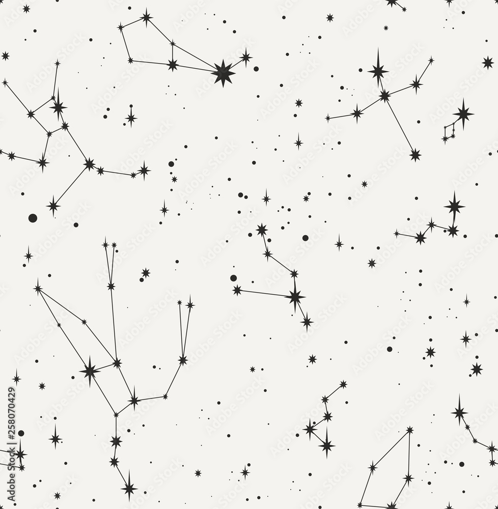 star constellation black white seamless vector pattern star constellation black white seamless vector pattern
