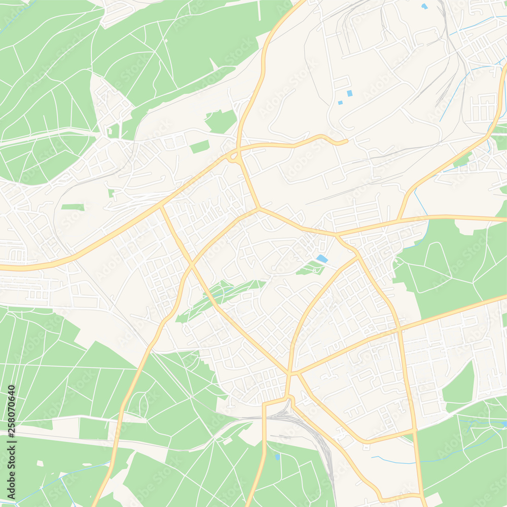Kladno, Czechia printable map