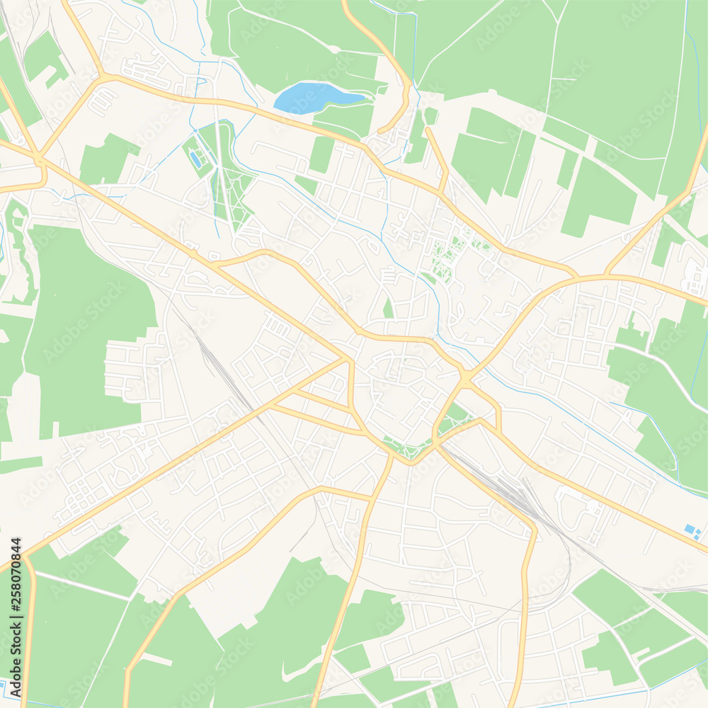 Opava, Czechia printable map
