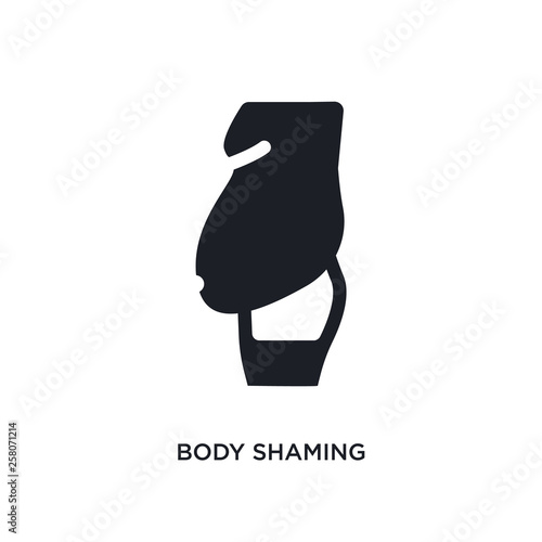 body shaming isolated icon. simple element illustration from hygiene concept icons. body shaming editable logo sign symbol design on white background. can be use for web and mobile