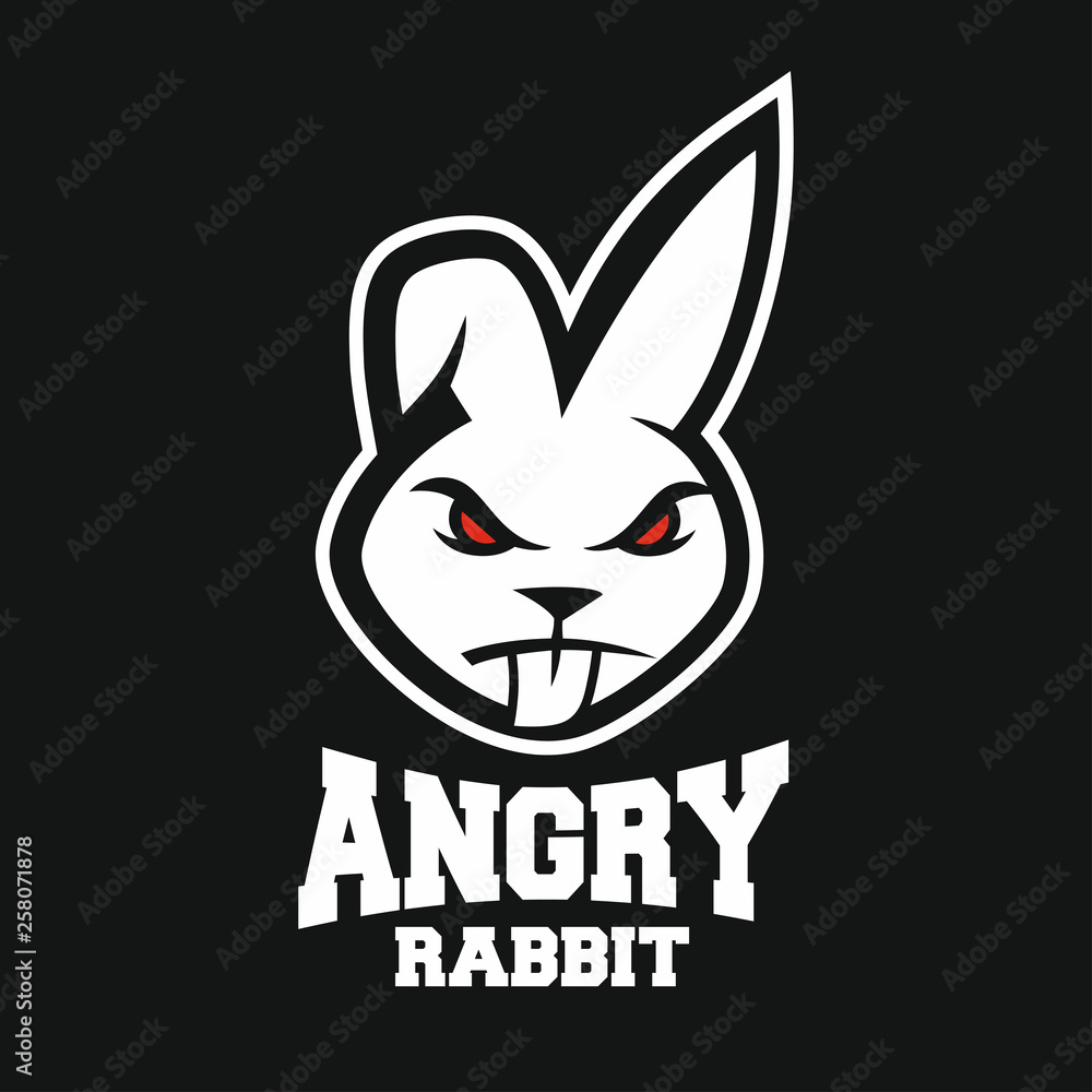 Mascot angry rabbit logo Stock Vector | Adobe Stock