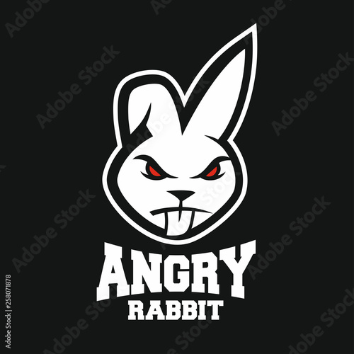 Mascot angry rabbit logo