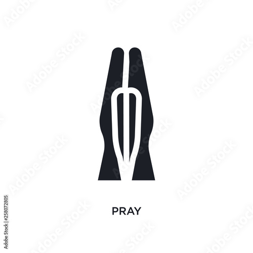 pray isolated icon. simple element illustration from india and holi concept icons. pray editable logo sign symbol design on white background. can be use for web and mobile