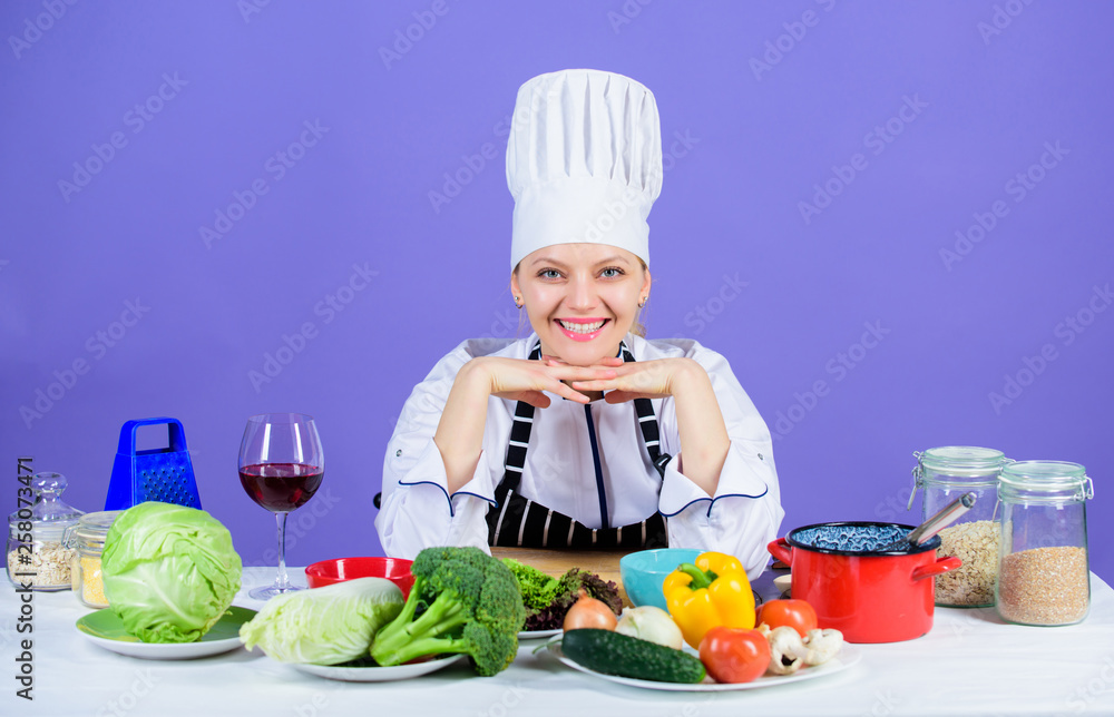 Following a healthy balanced diet. Pretty cook presenting fresh vegetables for detox diet. Low carb vegetables to include in low calorie diet. Healthy diet providing the body with essential nutrition Following a healthy balanced diet. Pretty cook presenting fresh vegetables for detox diet. Low carb vegetables to include in low calorie diet. Healthy diet providing the body with essential nutrition