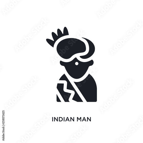 indian man isolated icon. simple element illustration from india concept icons. indian man editable logo sign symbol design on white background. can be use for web and mobile