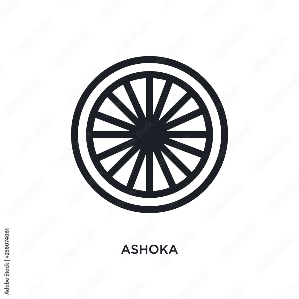 ashoka isolated icon. simple element illustration from india concept icons. ashoka editable logo sign symbol design on white background. can be use for web and mobile