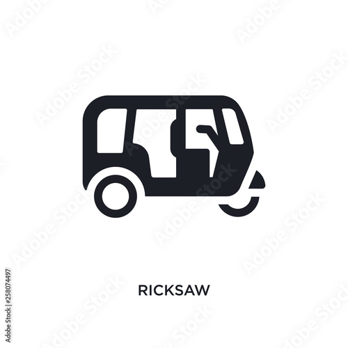 ricksaw isolated icon. simple element illustration from india concept icons. ricksaw editable logo sign symbol design on white background. can be use for web and mobile