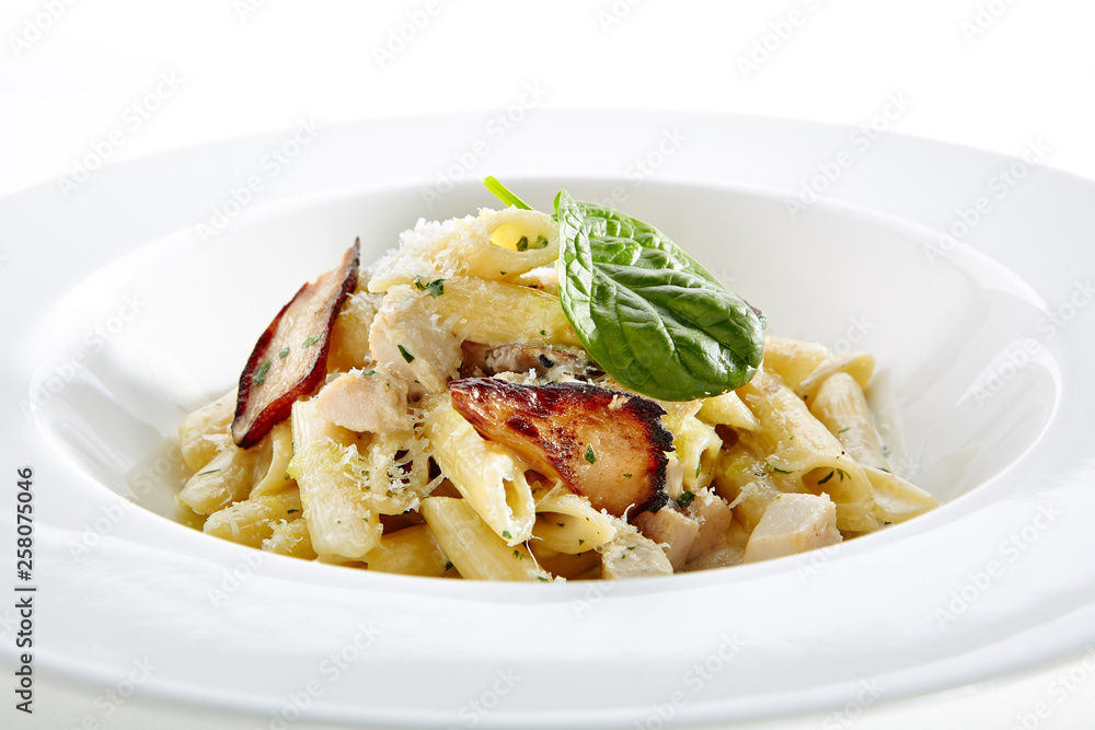 Penne Pasta Al Dente with Fried Musrooms