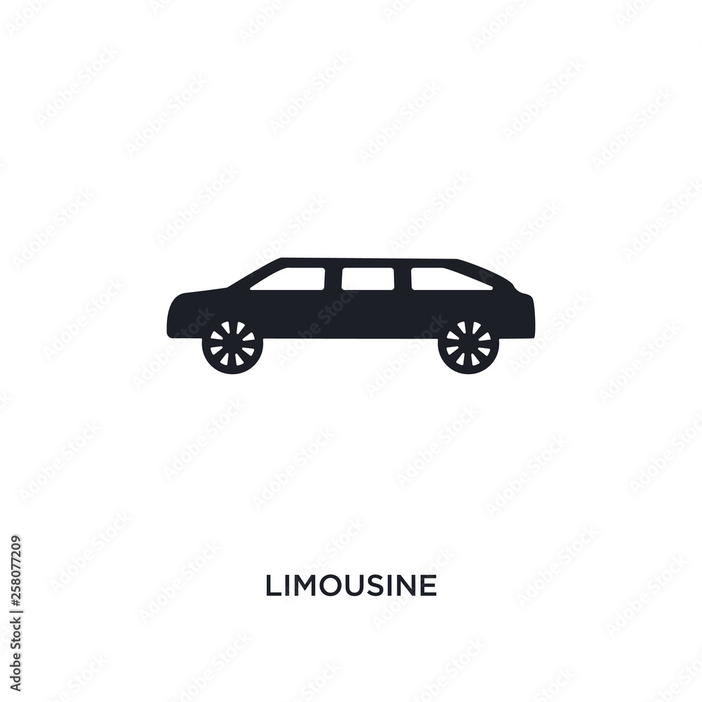 limousine isolated icon. simple element illustration from luxury concept icons. limousine editable logo sign symbol design on white background. can be use for web and mobile