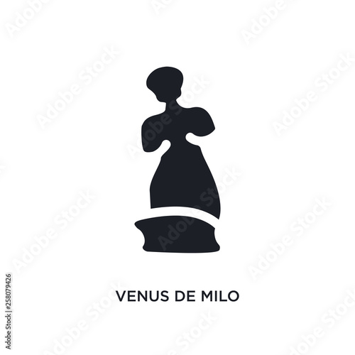 venus de milo isolated icon. simple element illustration from museum concept icons. venus de milo editable logo sign symbol design on white background. can be use for web and mobile