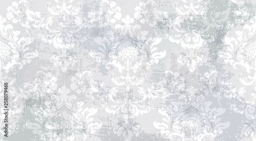 Baroque texture pattern Vector. Floral ornament decoration. Victorian engraved retro design. Vintage grunge fabric decors. Luxury fabrics