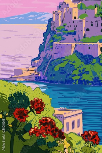 Italian Naples Holiday Travel Beautiful Coastal Seaside European