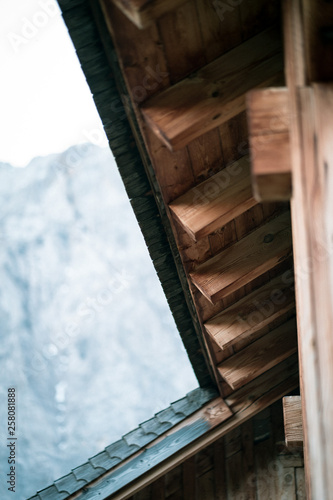 Cottage roof in the mountains