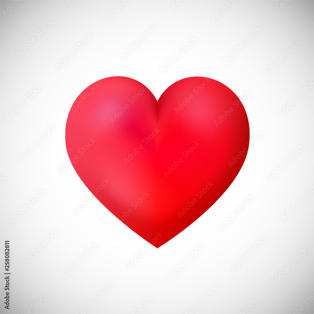 Red heart shape icon on white background.