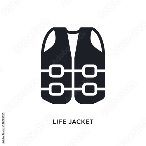 life jacket isolated icon. simple element illustration from nautical concept icons. life jacket editable logo sign symbol design on white background. can be use for web and mobile