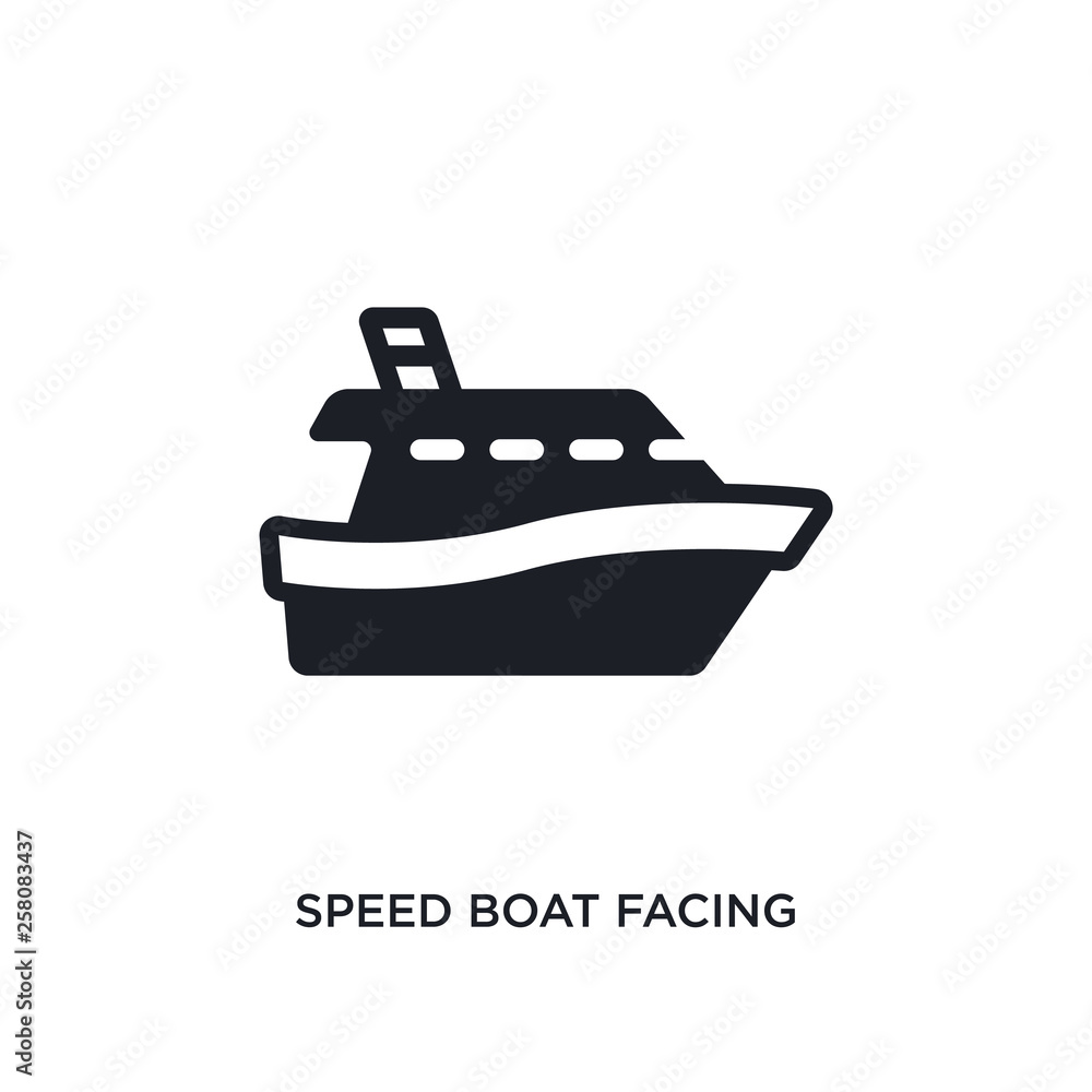 speed boat facing right isolated icon. simple element illustration from nautical concept icons. speed boat facing right editable logo sign symbol design on white background. can be use for web and speed boat facing right isolated icon. simple element illustration from nautical concept icons. speed boat facing right editable logo sign symbol design on white background. can be use for web and