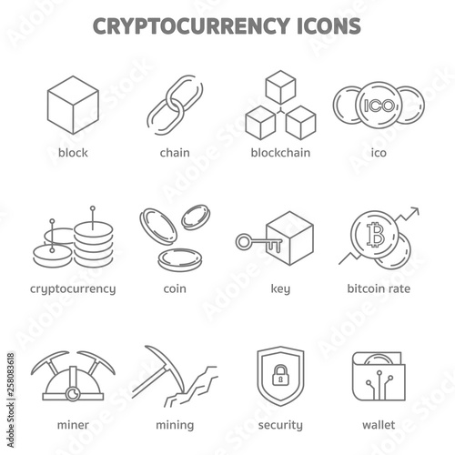 cryptocurrency blockchain icons