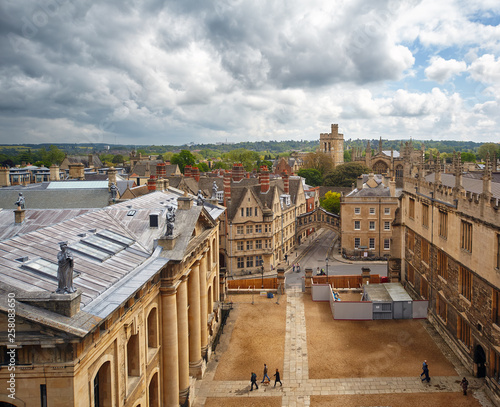 View  on central Oxford. . England photo