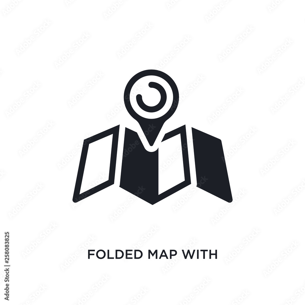 folded map with placeholder isolated icon. simple element illustration ...