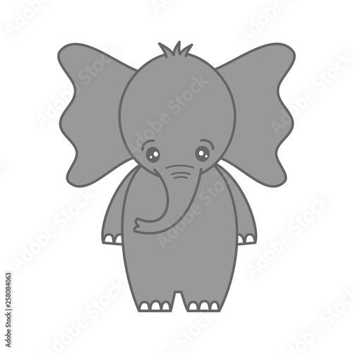 cute cartoon lovely baby elephant vector illustration isolated on white background