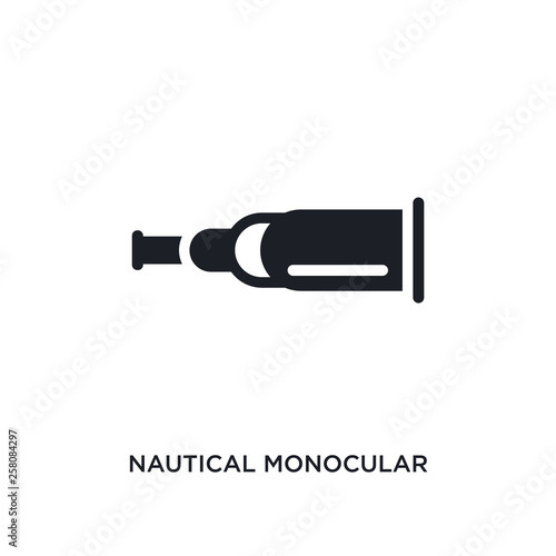 nautical monocular isolated icon. simple element illustration from nautical concept icons. nautical monocular editable logo sign symbol design on white background. can be use for web and mobile