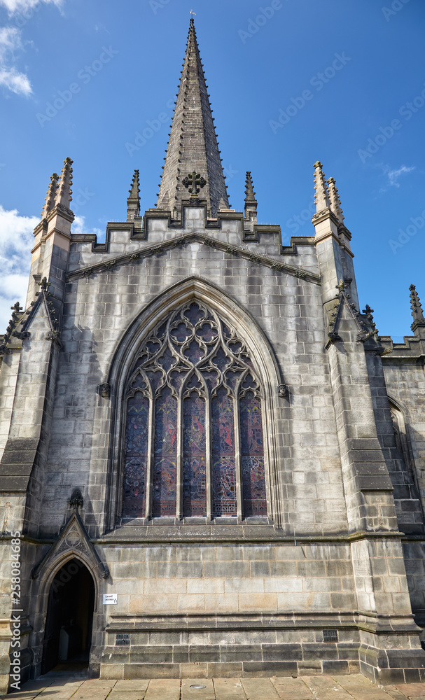 Fototapeta premium The view of the north transept of Cathedral Church of St Peter and St Paul. Sheffield. England