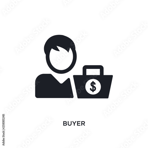buyer isolated icon. simple element illustration from payment methods concept icons. buyer editable logo sign symbol design on white background. can be use for web and mobile