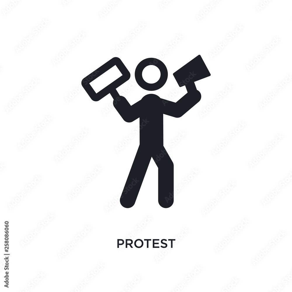 protest isolated icon. simple element illustration from political concept icons. protest editable logo sign symbol design on white background. can be use for web and mobile protest isolated icon. simple element illustration from political concept icons. protest editable logo sign symbol design on white background. can be use for web and mobile