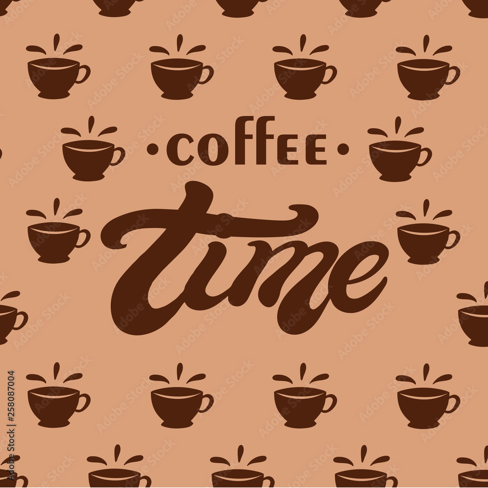 Coffee time. Hand drawn lettering Coffee time. Hand drawn lettering