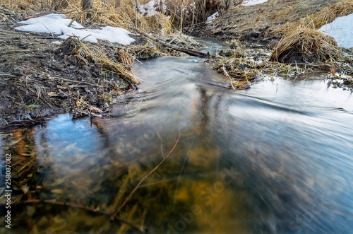 Beautiful transparent spring creek
