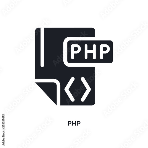 php isolated icon. simple element illustration from programming concept icons. php editable logo sign symbol design on white background. can be use for web and mobile