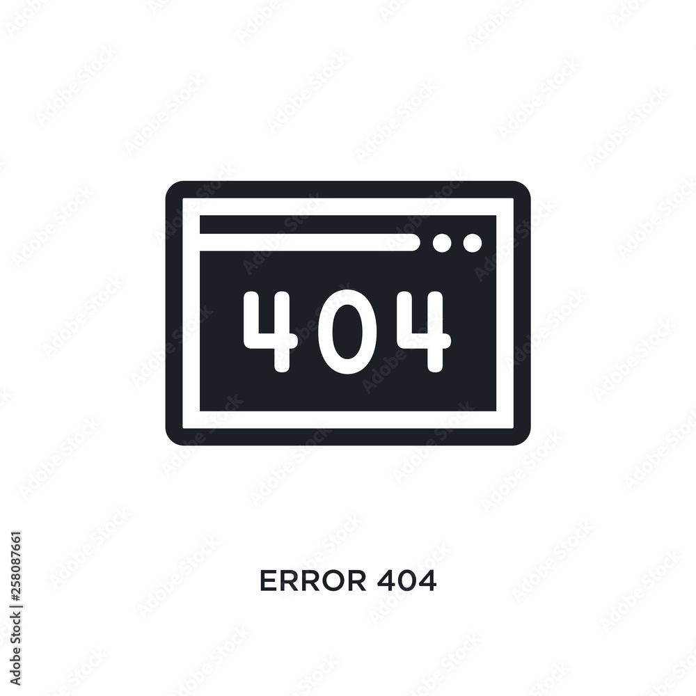 error 404 isolated icon. simple element illustration from programming concept icons. error 404 editable logo sign symbol design on white background. can be use for web and mobile error 404 isolated icon. simple element illustration from programming concept icons. error 404 editable logo sign symbol design on white background. can be use for web and mobile