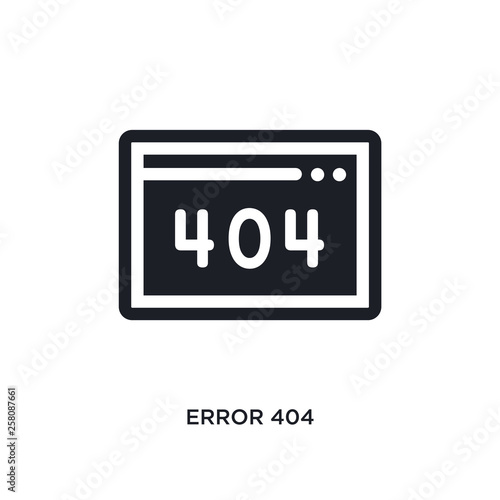 error 404 isolated icon. simple element illustration from programming concept icons. error 404 editable logo sign symbol design on white background. can be use for web and mobile