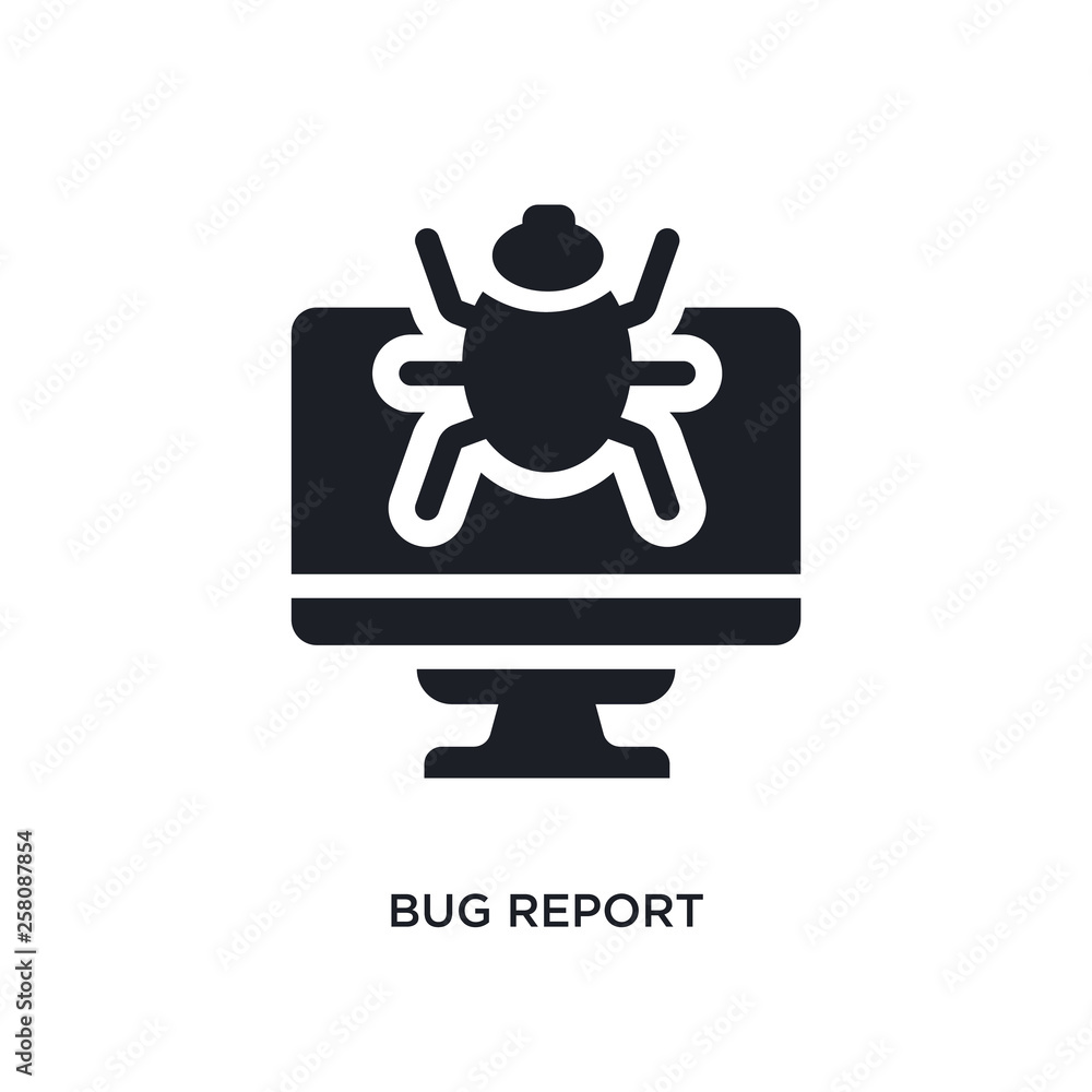 bug report isolated icon. simple element illustration from programming concept icons. bug report editable logo sign symbol design on white background. can be use for web and mobile bug report isolated icon. simple element illustration from programming concept icons. bug report editable logo sign symbol design on white background. can be use for web and mobile