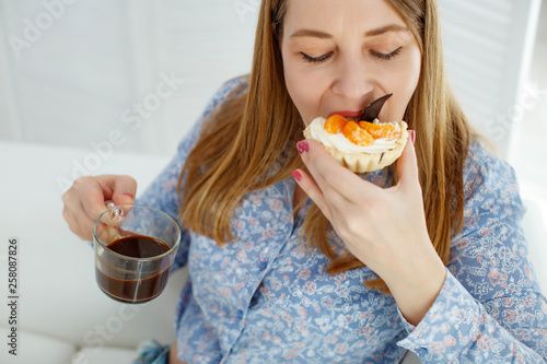 Woman eating overweight
