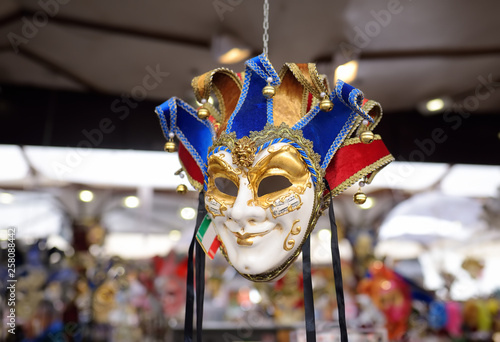 Masks sold on the eve of the famous Venetian carnival.