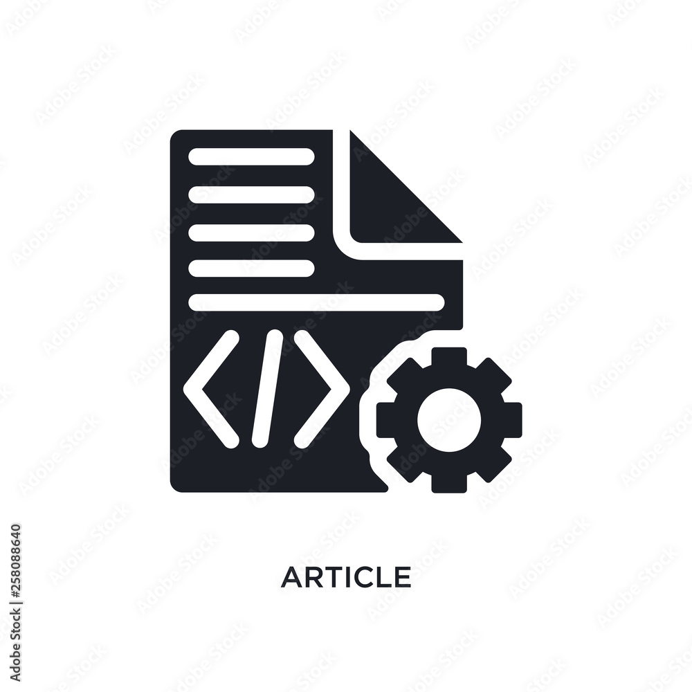 article isolated icon. simple element illustration from programming concept icons. article editable logo sign symbol design on white background. can be use for web and mobile