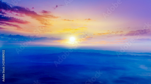  Light from sky . Religion background . beautiful cloud . background sky at sunset and dawn © yaalan