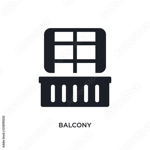 balcony isolated icon. simple element illustration from real estate concept icons. balcony editable logo sign symbol design on white background. can be use for web and mobile
