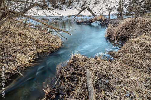Beautiful transparent spring creek