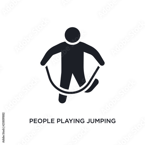 people playing jumping rope isolated icon. simple element illustration from recreational games concept icons. people playing jumping rope editable logo sign symbol design on white background. can be