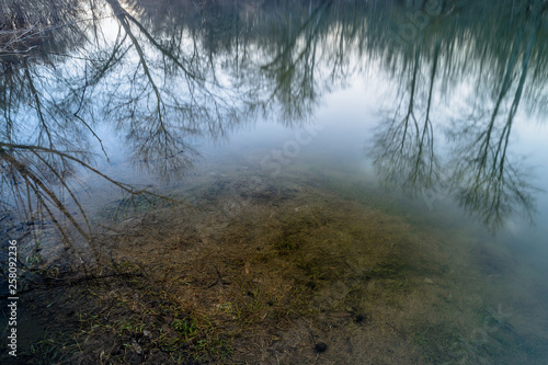 Beautiful reflections spring river