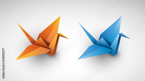 Żurawie origami wektor